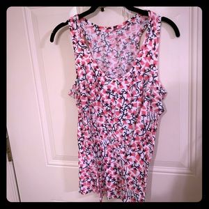 EEUC Lilly Pulitzer Pink&White Floral Tank Medium